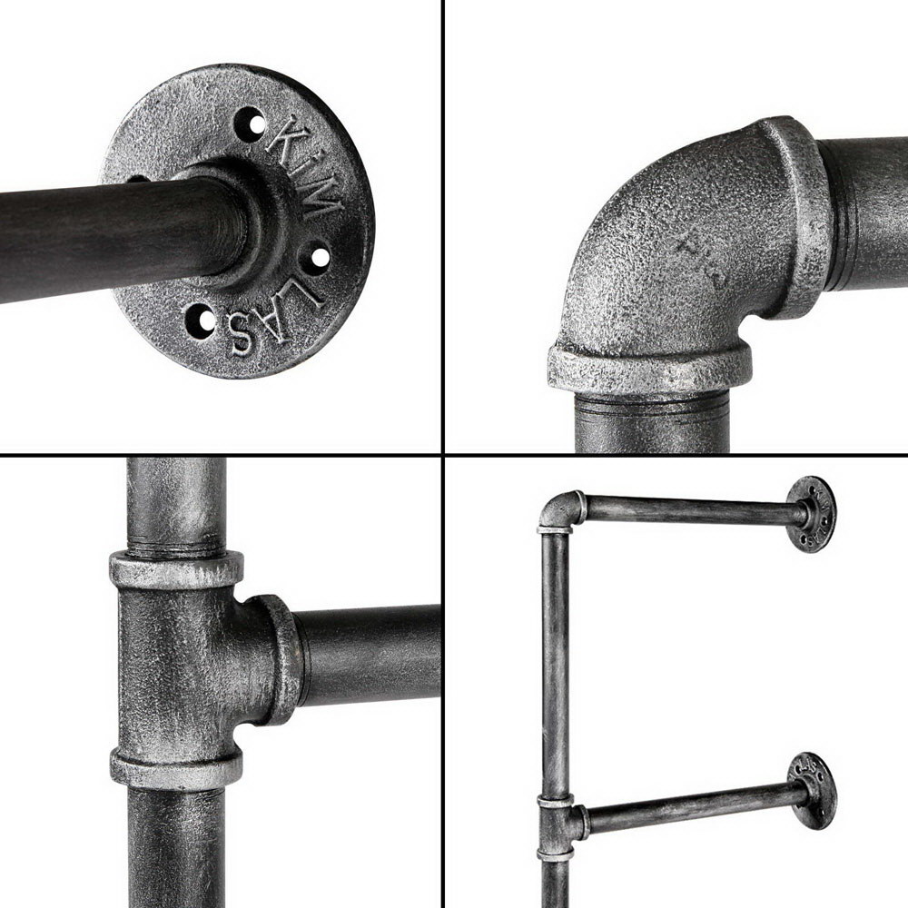 Artiss Floating DIY Pipe Shelf Metal Brackets Set of 2 - Image 4