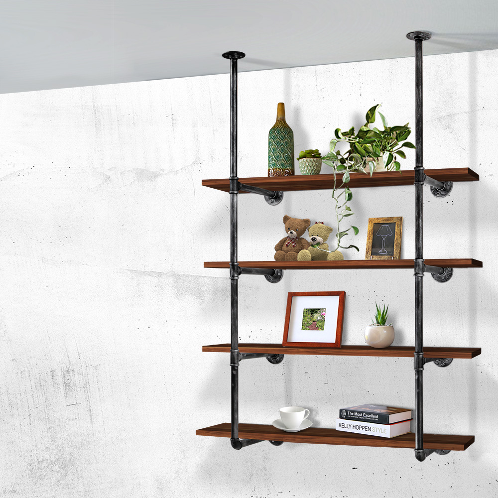 Artiss Floating DIY Pipe Shelf Metal Brackets Set of 2 - Image 7