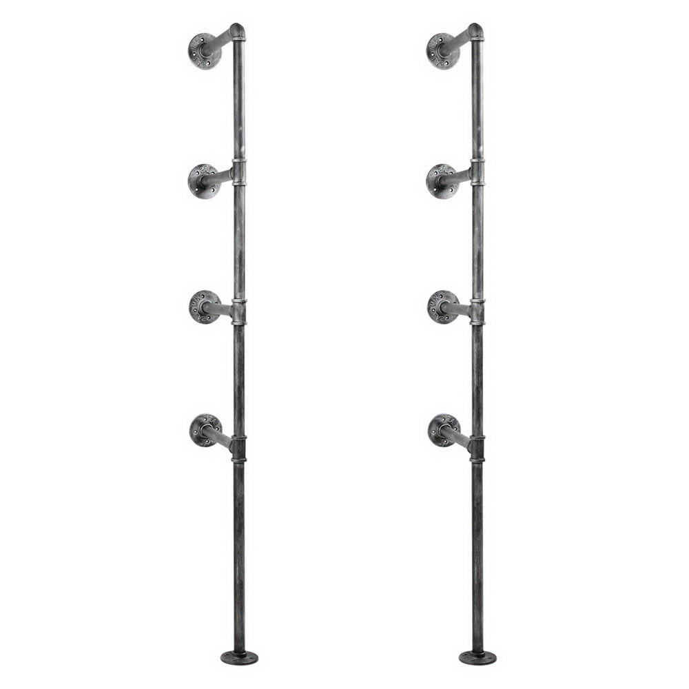 Artiss Floating DIY Pipe Shelf Metal Brackets Set of 2 - Image 8