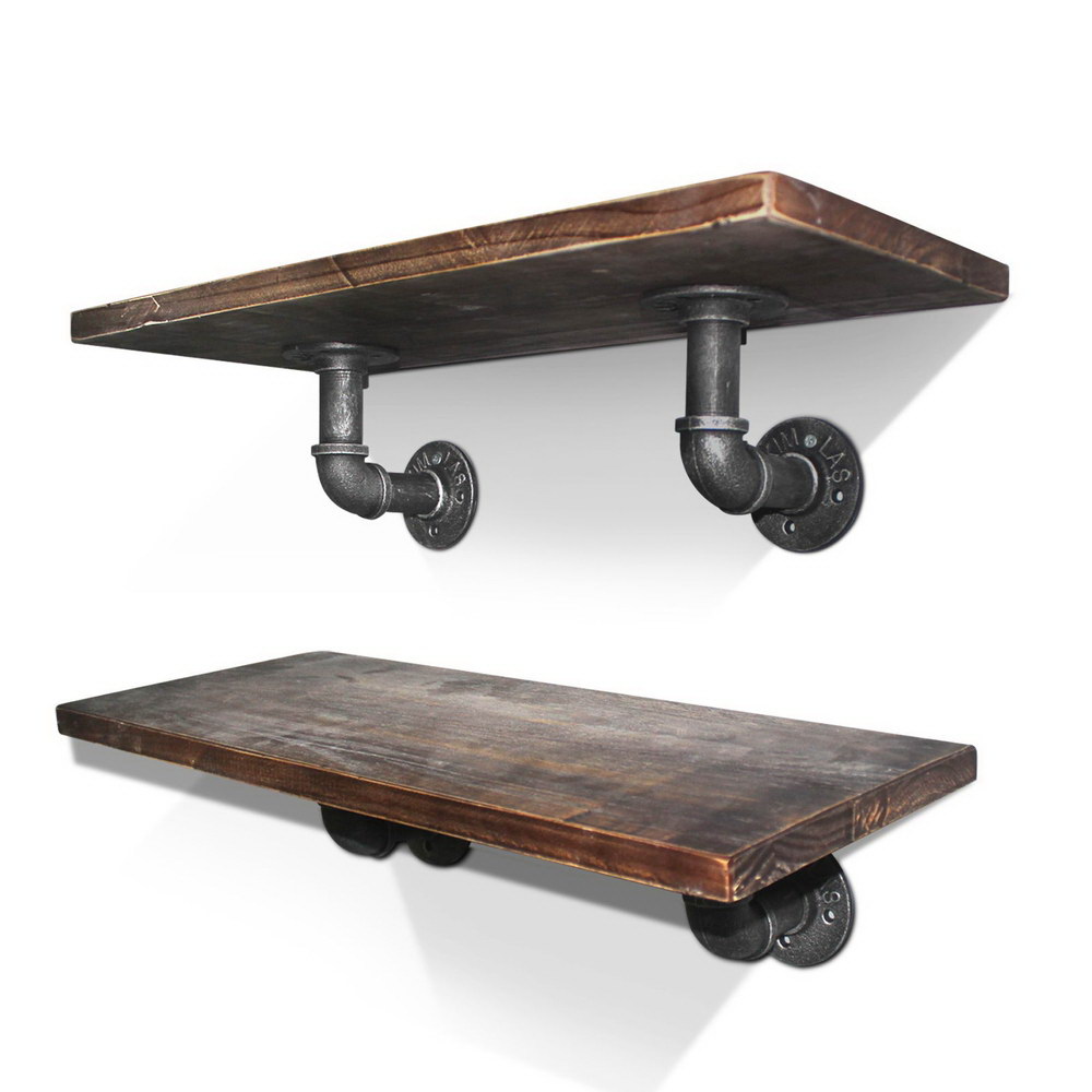 Artiss 8x Floating Pipe Shelf DIY Metal Wall Brackets - Image 1