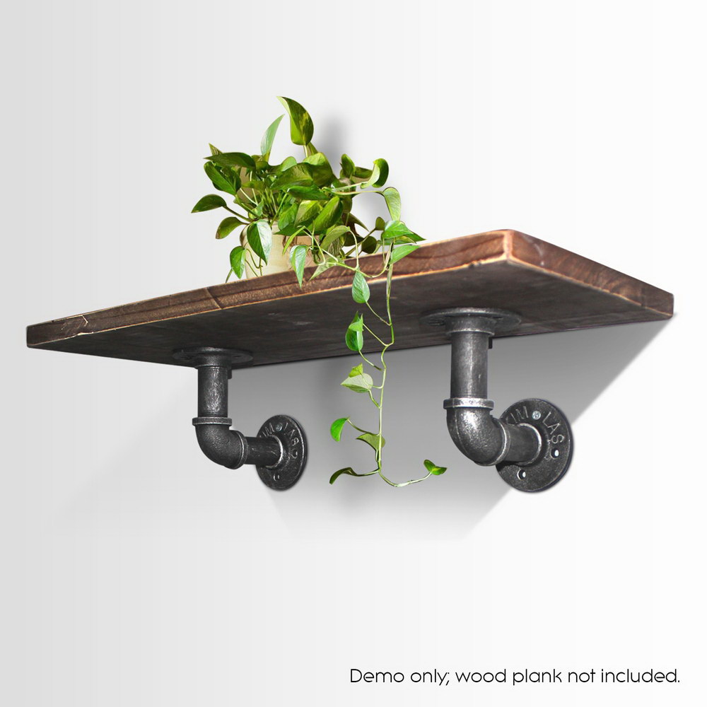 Artiss 8x Floating Pipe Shelf DIY Metal Wall Brackets - Image 4