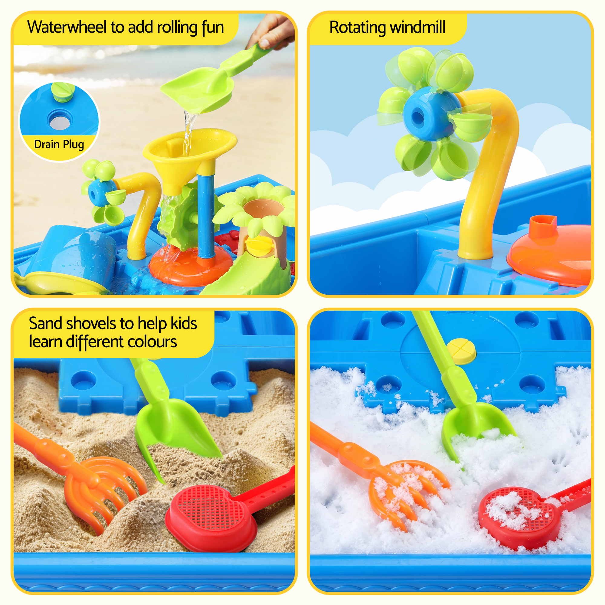Keezi Ride On Digger with Sand and Water Table Sandpit Toys Set - Image 7
