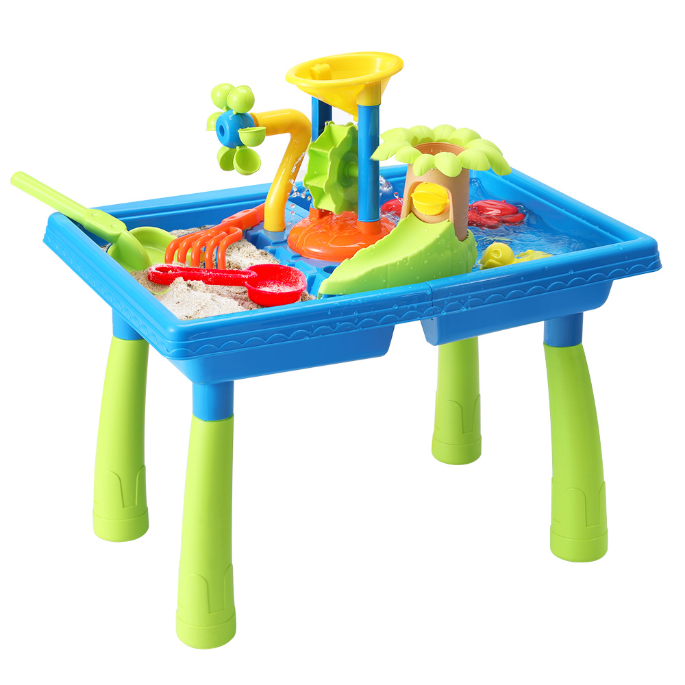 Keezi Kids Sand and Water Table Windmill Shovel Outdoor Sandpit Toys Beach Play - Image 1