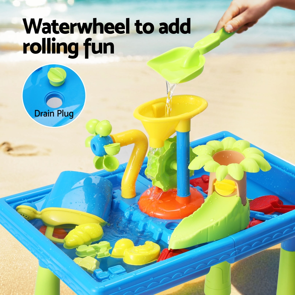 Keezi Kids Sand and Water Table Windmill Shovel Outdoor Sandpit Toys Beach Play - Image 6