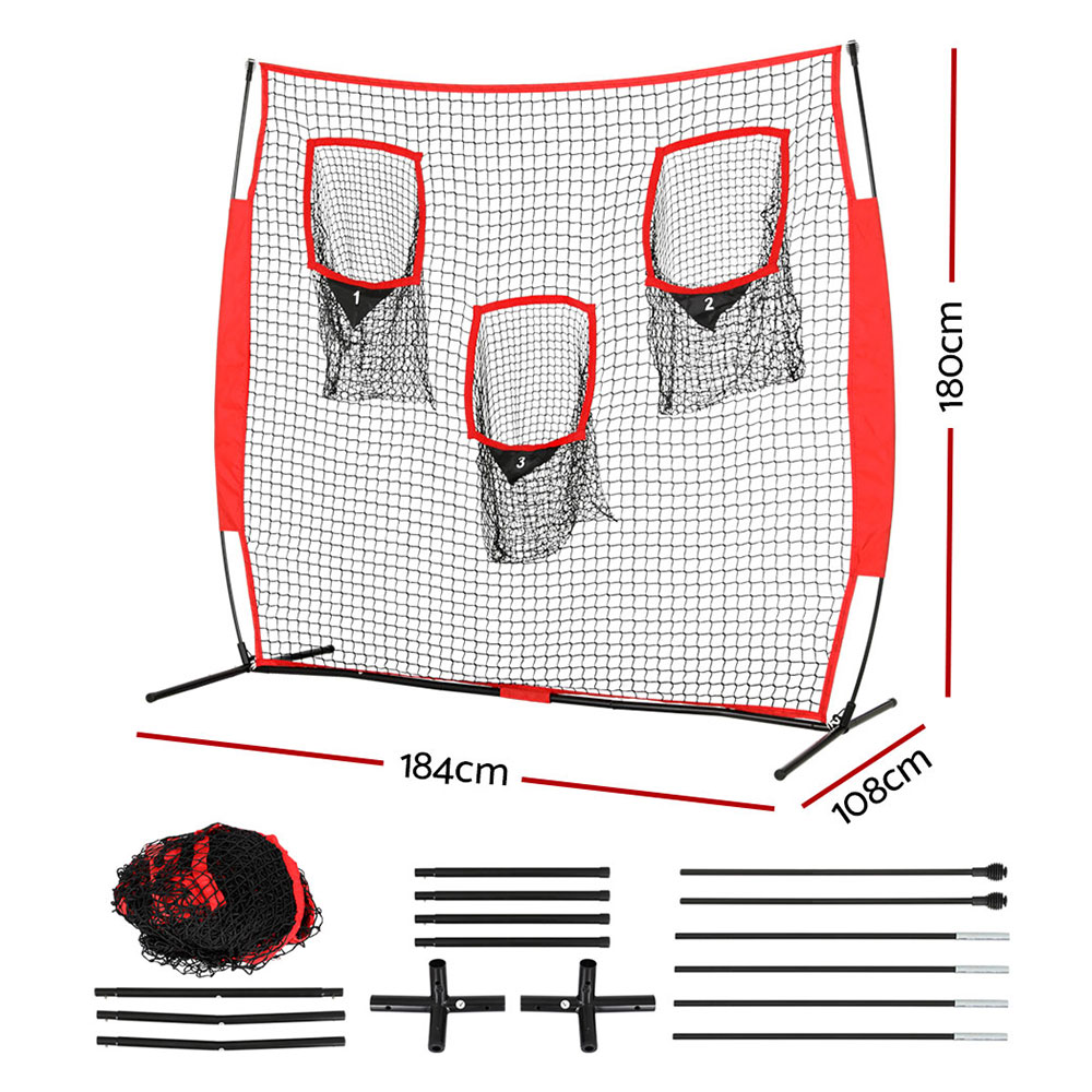 Everfit 1.8m Football Soccer Net Portable Goal Net Training 3 Target Zone - Image 2