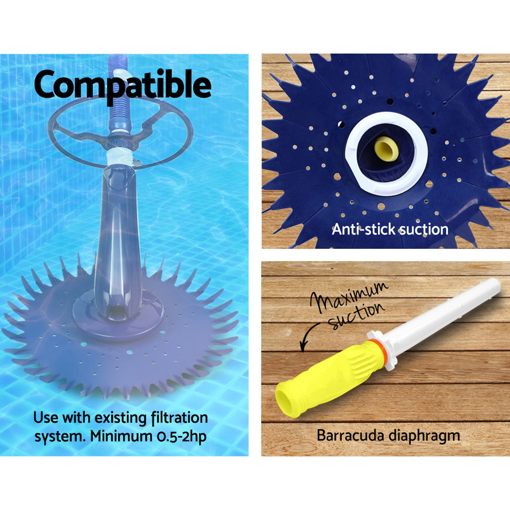 Aquabuddy Pool Cleaner Automatic Swimming Floor Climb Wall Vacuum 10M Hose - Image 4