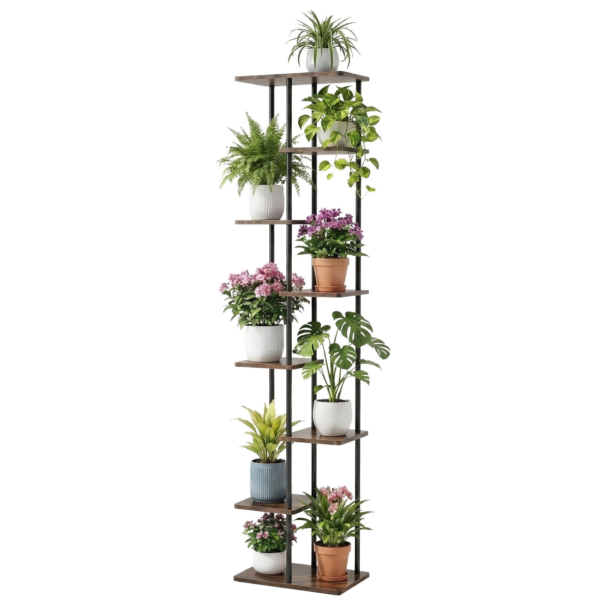Artiss 8 Tiers Plant Stand Metal Flower Pots Shelf Indoor Outdoor Garden Home - Image 2