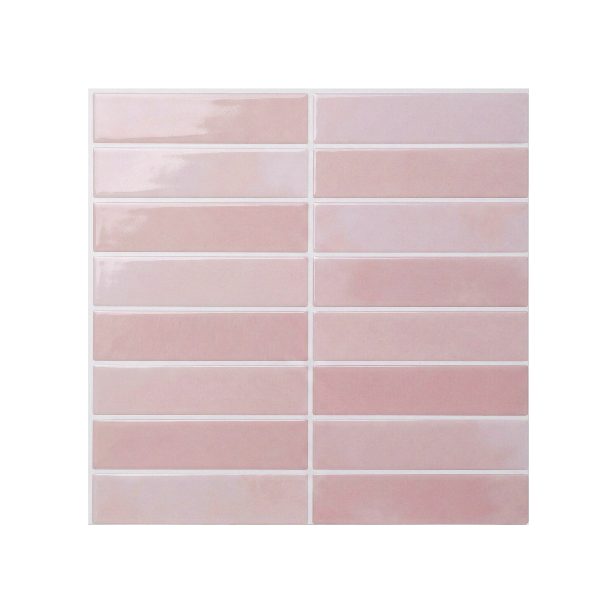 Artiss 3D Peel and Stick Wall Tiles Self Adhesive LinearGrid Backsplash 10 Sheets, Pink - Image 3