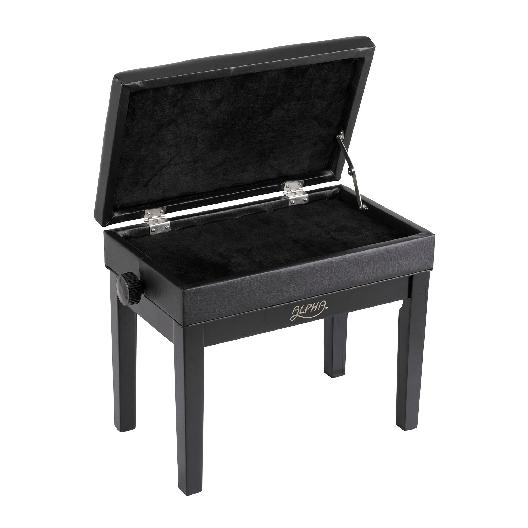 Alpha Adjustable Piano Bench Wooden Keyboard Seat Padded Music Chair Black - Image 3
