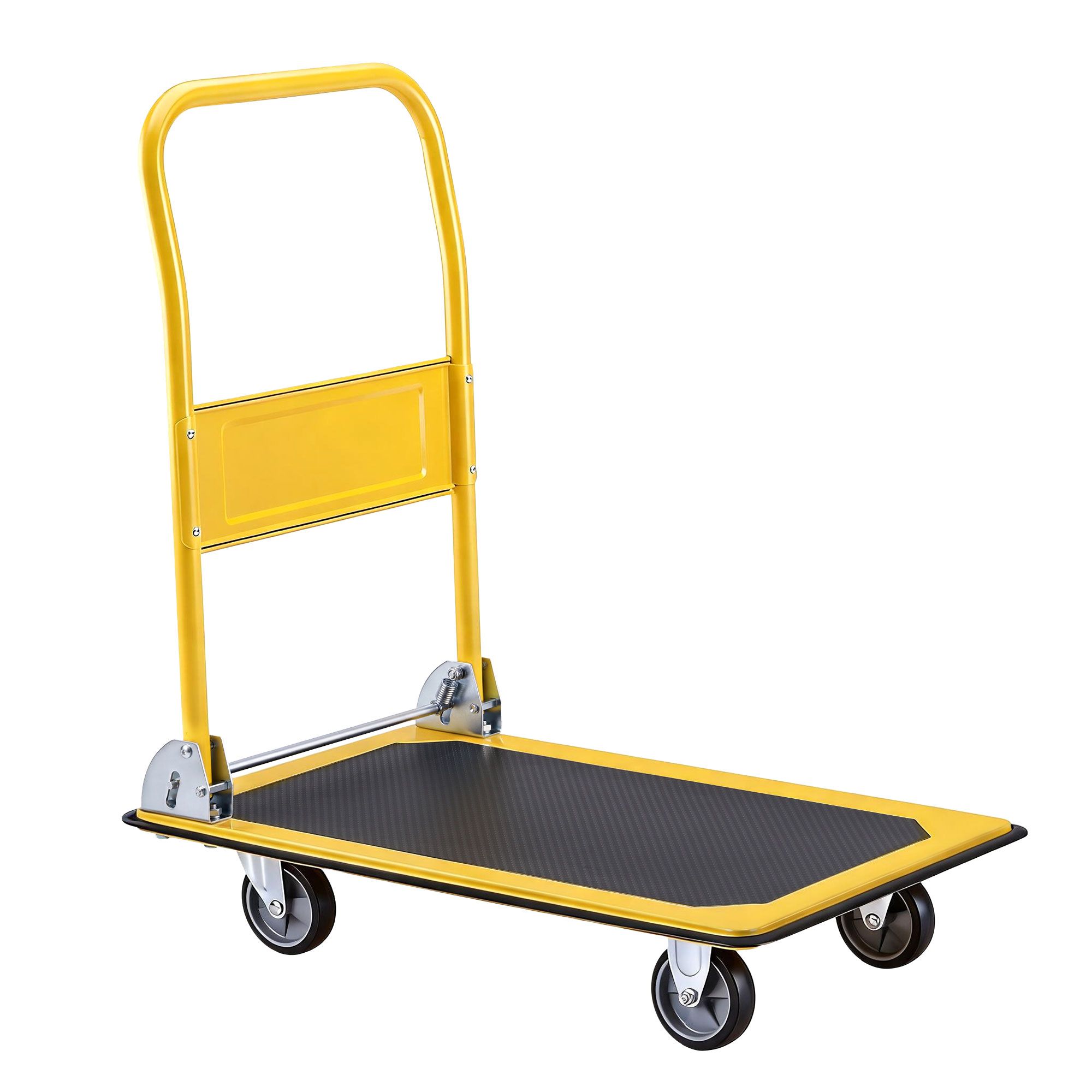 Giantz Platform Trolley Hand Truck Folding Platform Cart 150kg Load Yellow - Image 2