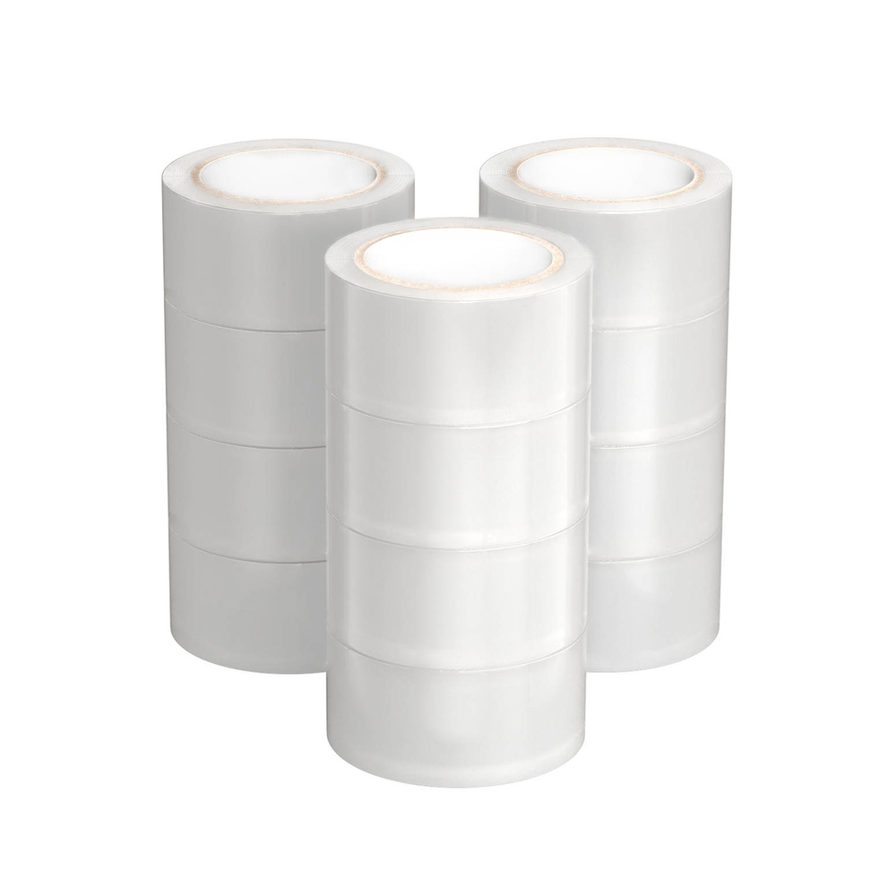 12 Rolls Packing Packaging Tape Sticky Clear Sealing Tapes Transparent 48mmx75m - Image 1