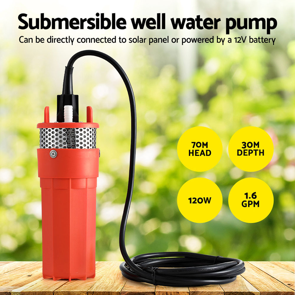 Giantz Submersible Solar Water Pump 24V 70M Head Deep Well Bore Self-priming - Image 4