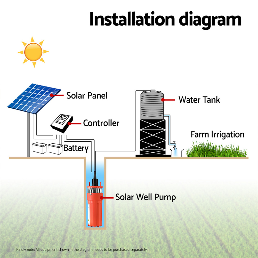 Giantz Submersible Solar Water Pump 24V 70M Head Deep Well Bore Self-priming - Image 6