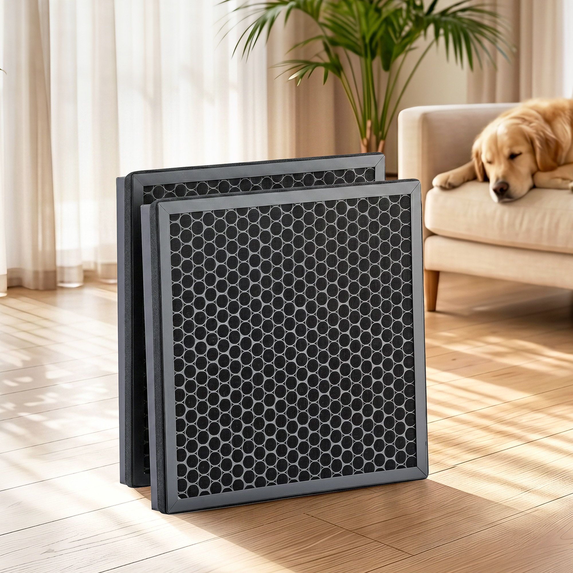Devanti Air Purifier Filter Replacement H12 HEPA 2 Pack Dual Intake - Image 1