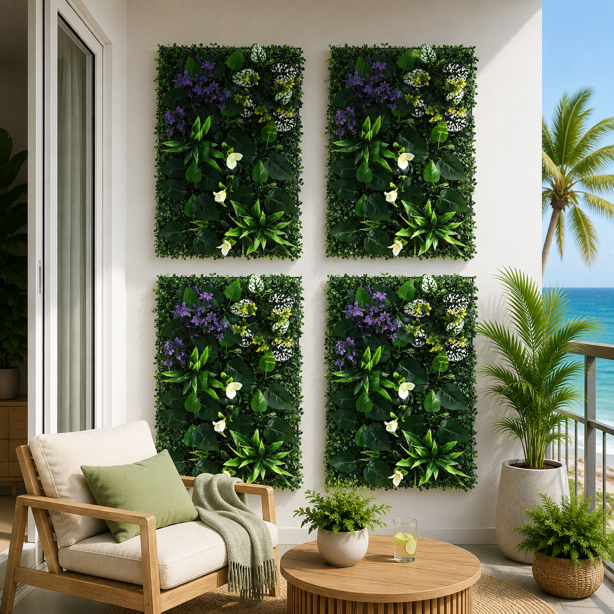 Gardeon 4PCS Artificial Plant Wall Panels 40X60CM Boxwood Panel Hedge Grass Backdrop Backyard Green Decor - Image 1
