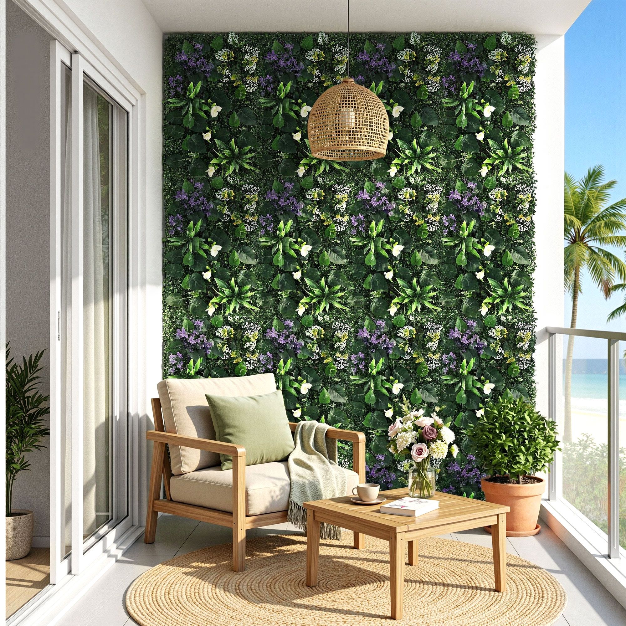 Gardeon 4PCS Artificial Plant Wall Panels 40X60CM Boxwood Panel Hedge Grass Backdrop Backyard Green Decor - Image 8