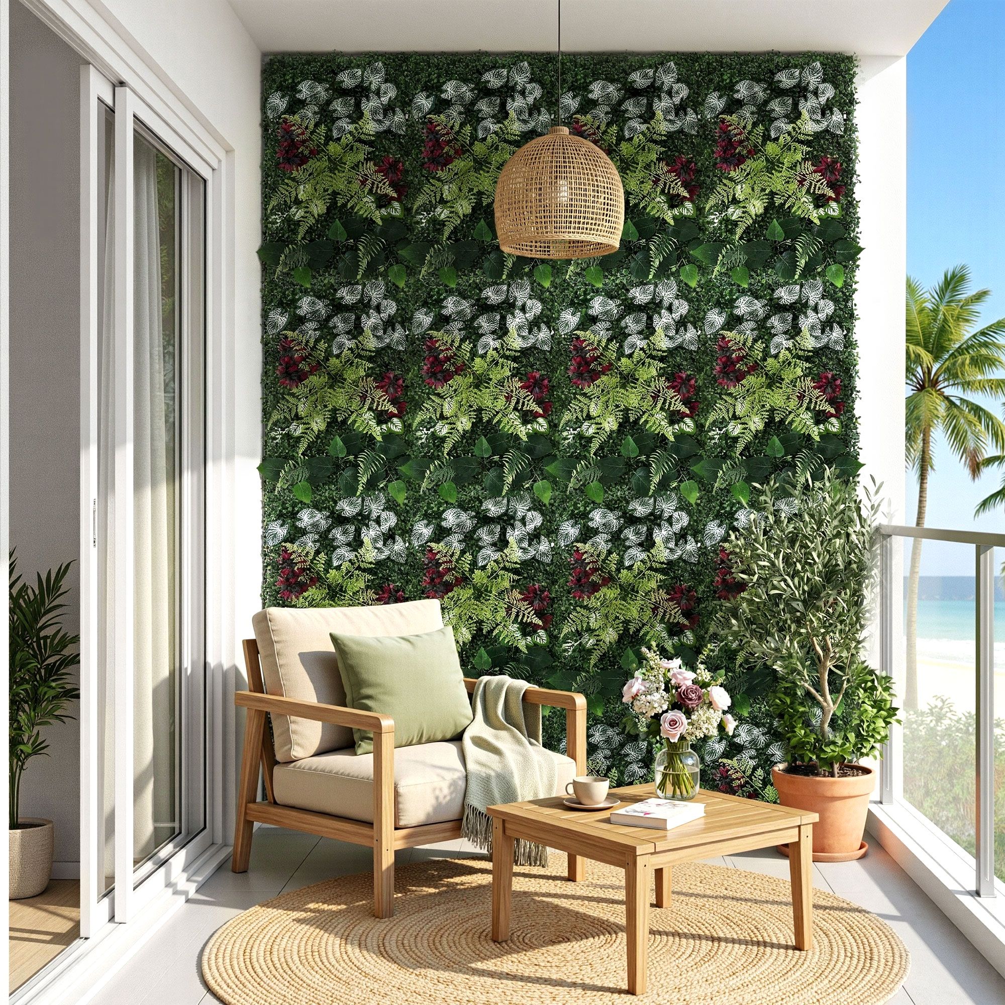 Gardeon 4PCS Artificial Plant Wall Panels 40X60CM Boxwood Panel Flower Backdrop Backyard Green Decor - Image 8
