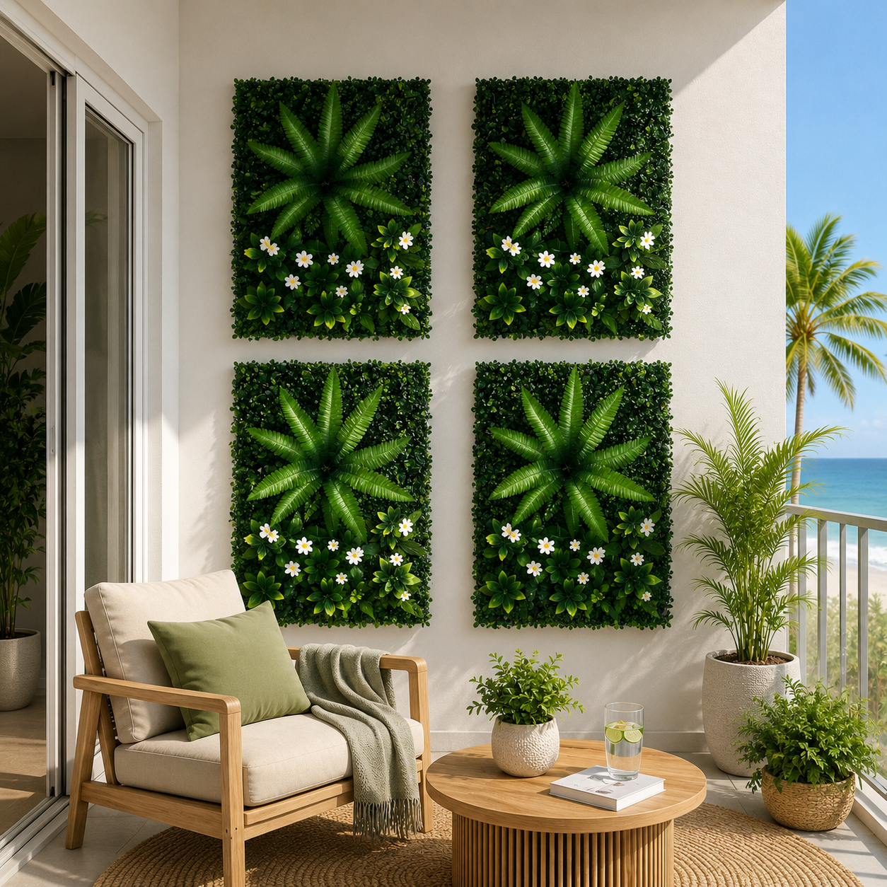 Gardeon 4PCS Artificial Plant Wall Panels 40X60CM Boxwood Panel Leaf Backdrop Backyard Green Decor - Image 1