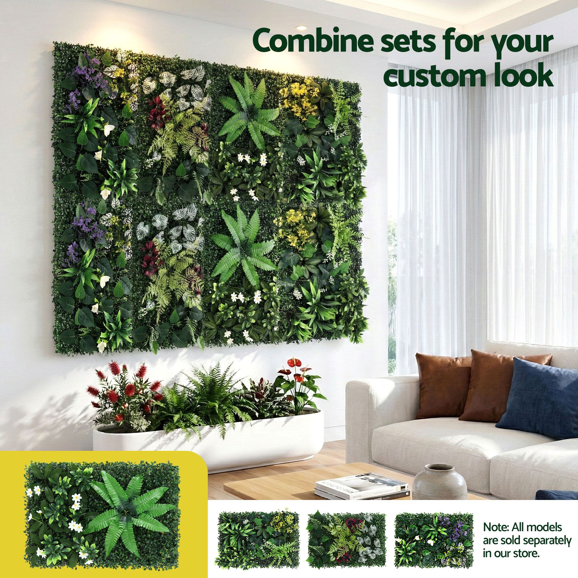Gardeon 4PCS Artificial Plant Wall Panels 40X60CM Boxwood Panel Leaf Backdrop Backyard Green Decor - Image 6