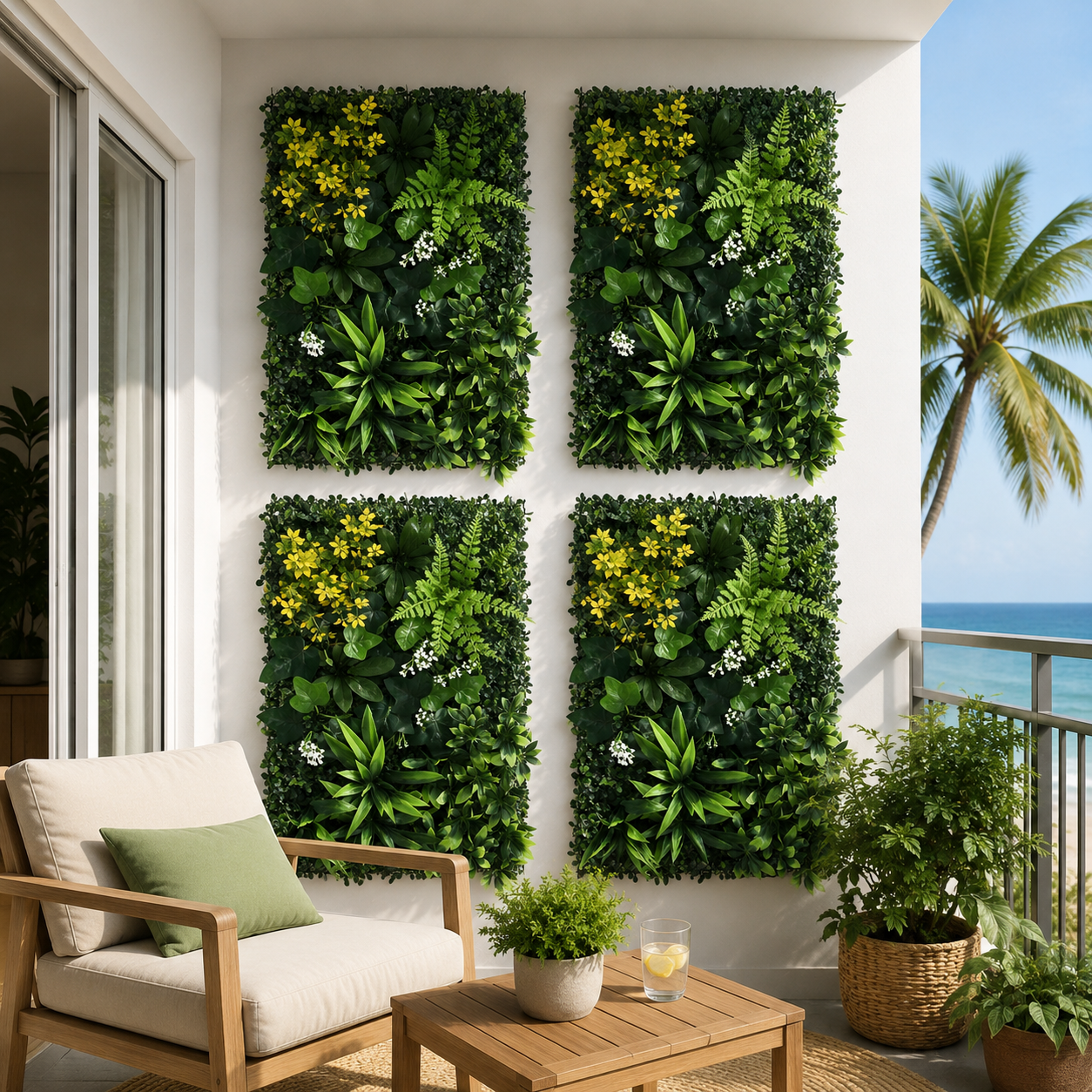 Gardeon 4PCS Artificial Plant Wall Panels 40X60CM Boxwood Panel Backyard Hedge Grass Backdrop Green Decor - Image 1