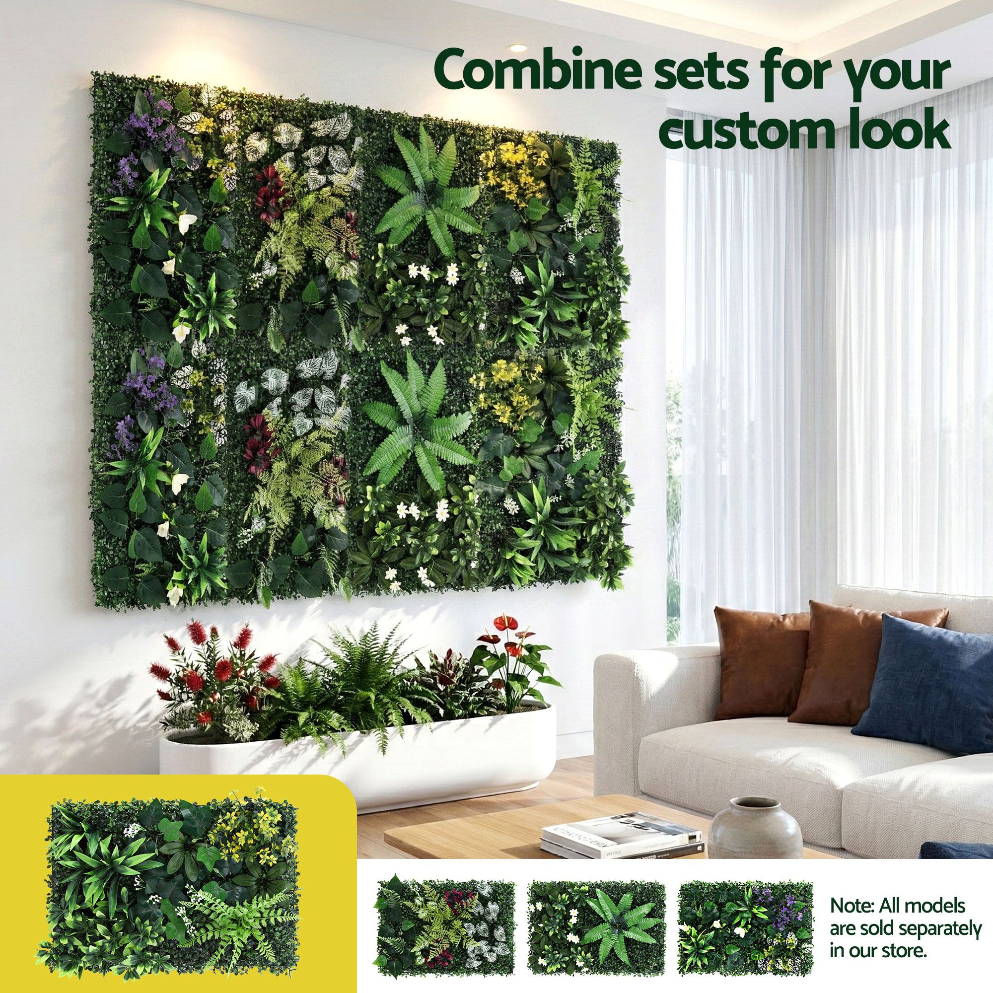 Gardeon 4PCS Artificial Plant Wall Panels 40X60CM Boxwood Panel Backyard Hedge Grass Backdrop Green Decor - Image 6