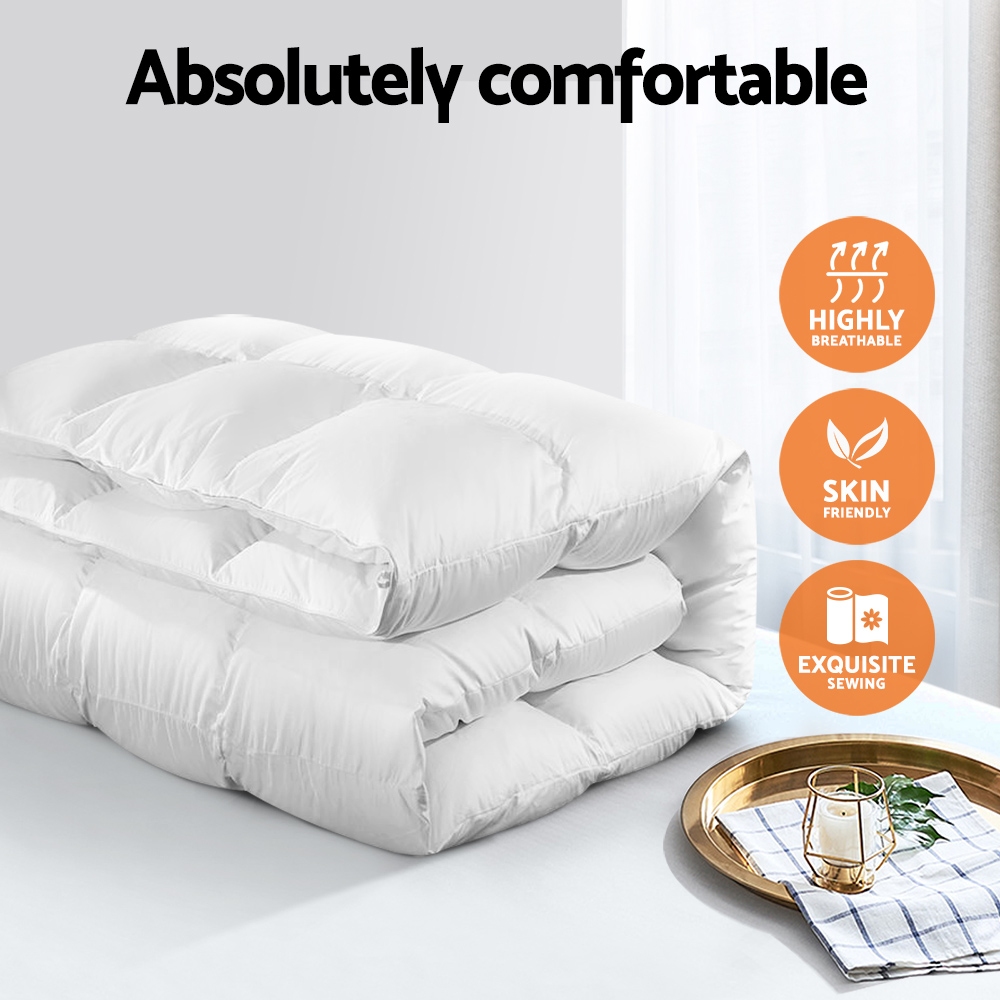 Giselle Bedding 800GSM Goose Down Feather Quilt Super King - Image 2