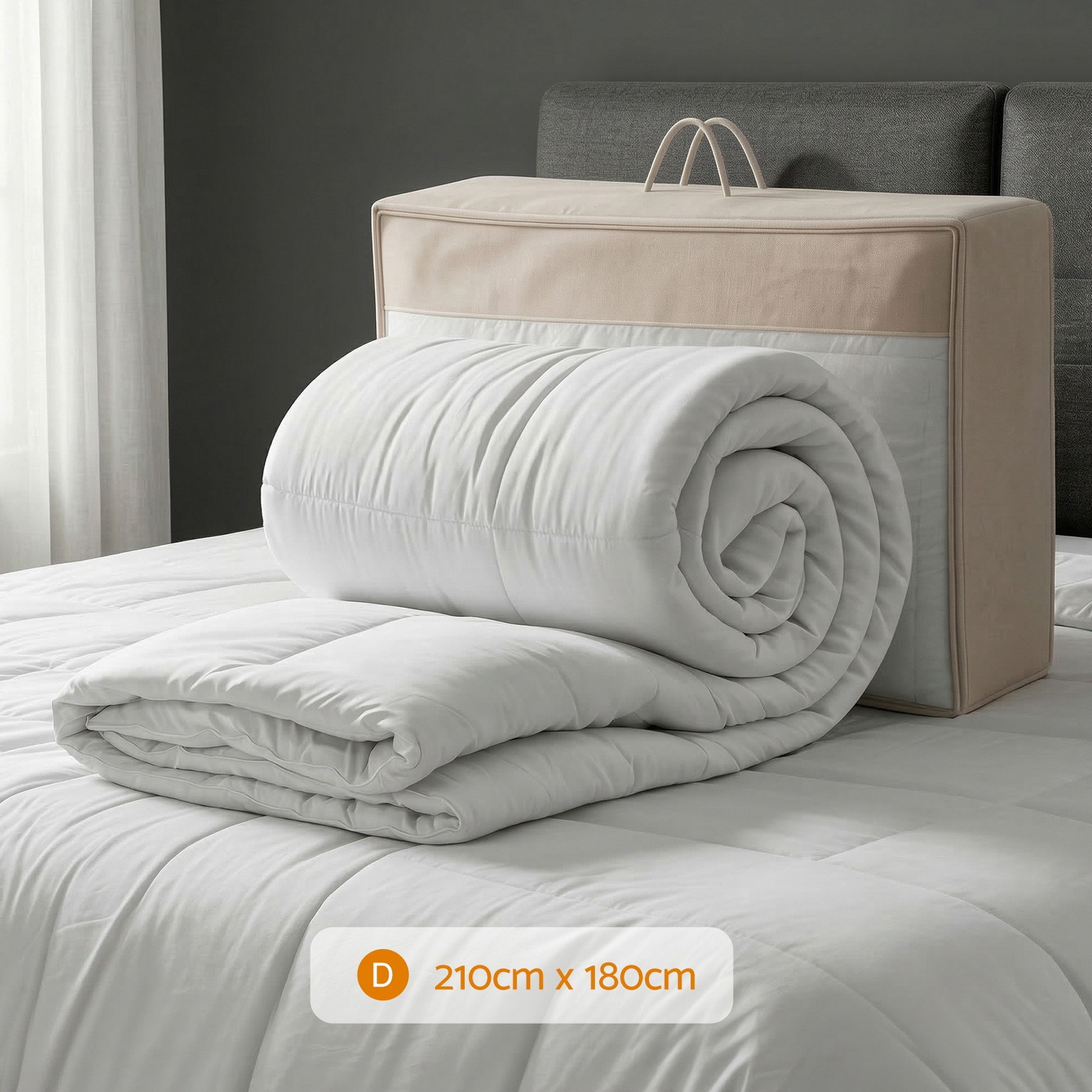 Giselle Bedding Wool Quilt 500GSM Thick Double Winter Doona Baffle Box Construction 100% Wool Filling - Image 3