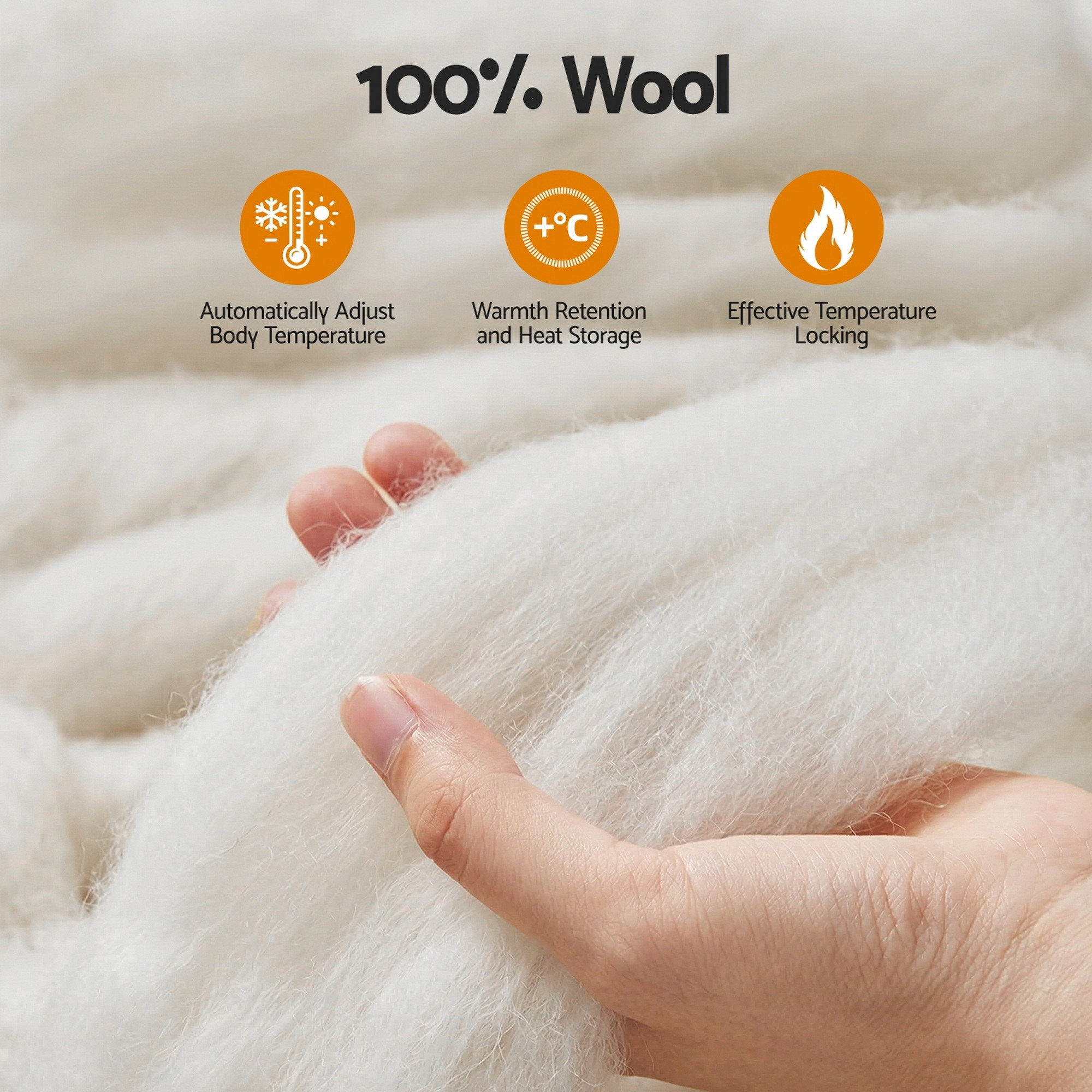 Giselle Bedding Wool Quilt 500GSM Thick King Winter Doona Baffle Box Construction 100% Wool Filling - Image 6