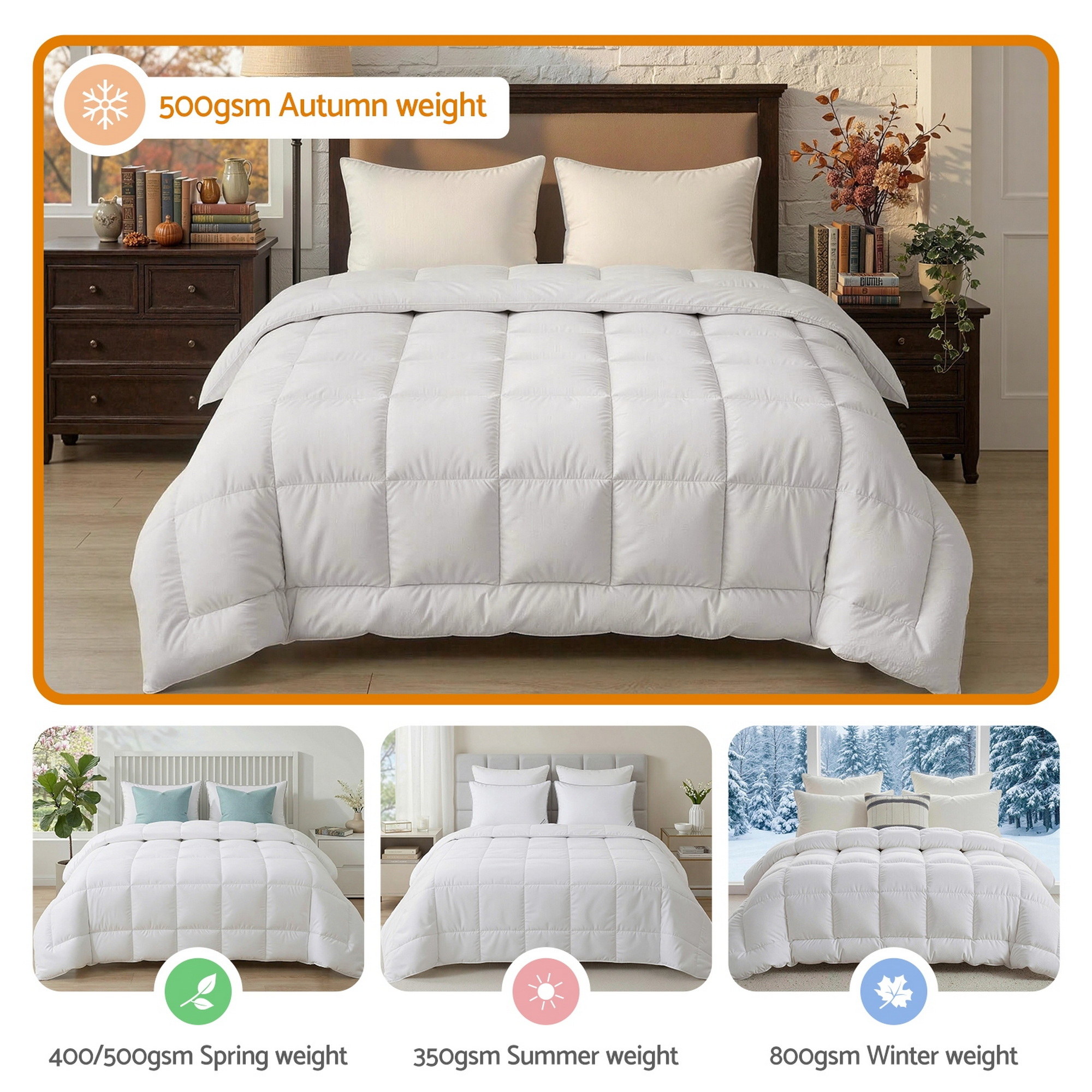Giselle Bedding Wool Quilt 500GSM Thick Queen Winter Doona Baffle Box Construction 100% Wool Filling - Image 8