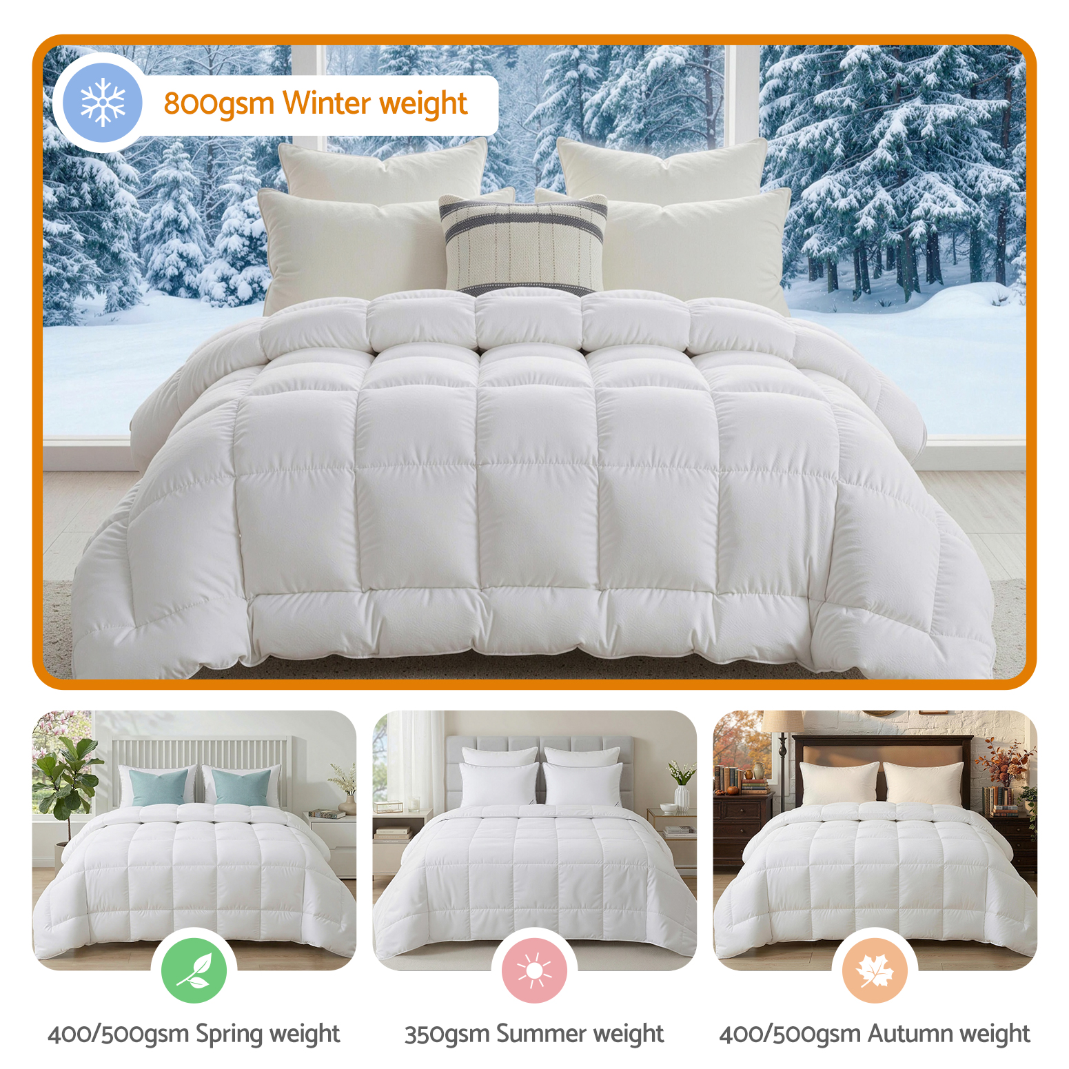 Giselle Bedding Wool Quilt 800GSM Extra Thick King Winter Doona Baffle Box Construction 100% Wool Filling - Image 8