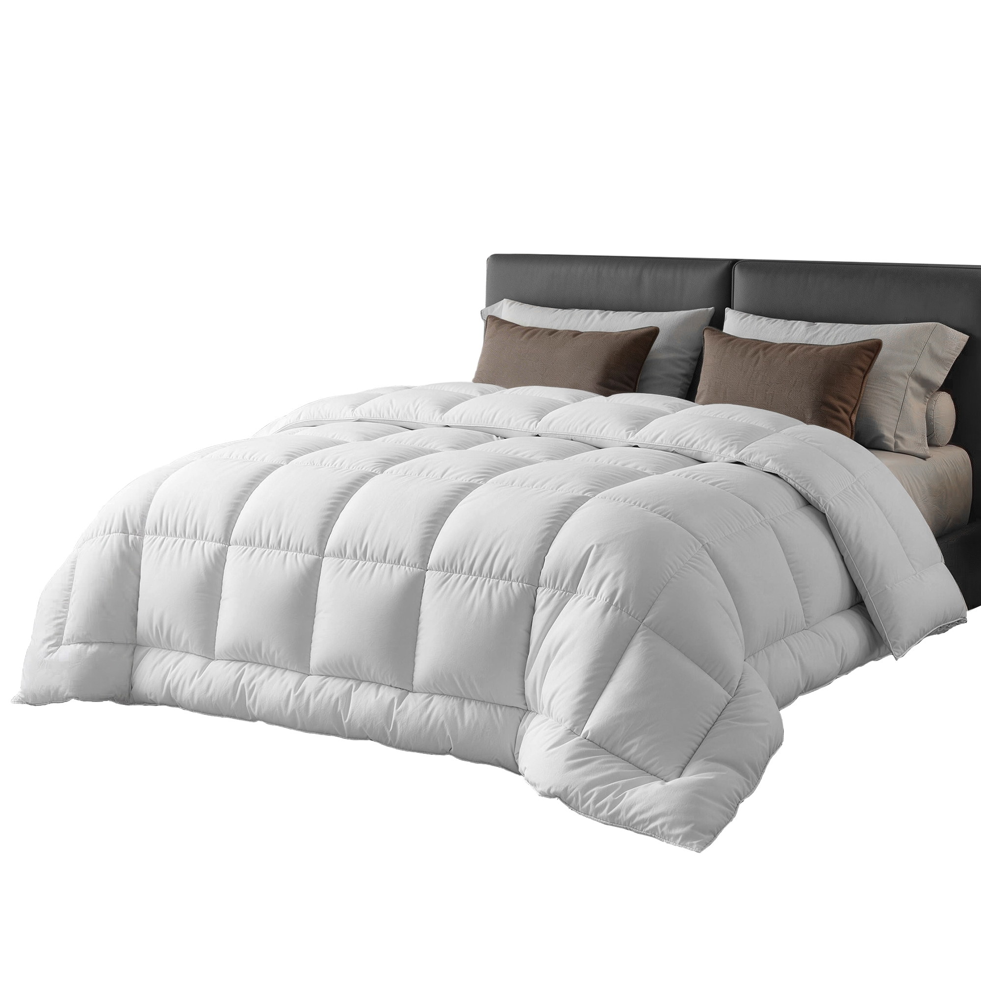 Giselle Bedding Wool Quilt 800GSM Extra Thick Queen Winter Doona Baffle Box Construction 100% Wool Filling - Image 4