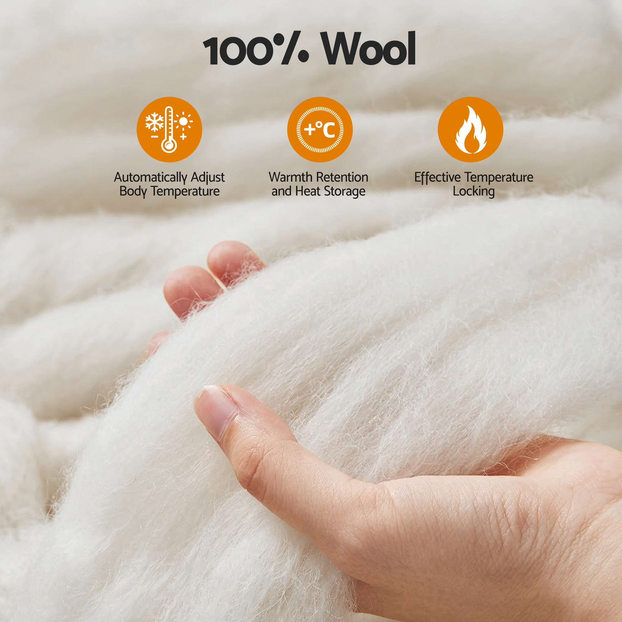 Giselle Bedding Wool Quilt 800GSM Extra Thick Super King Winter Doona Baffle Box Construction 100% Wool Filling - Image 6
