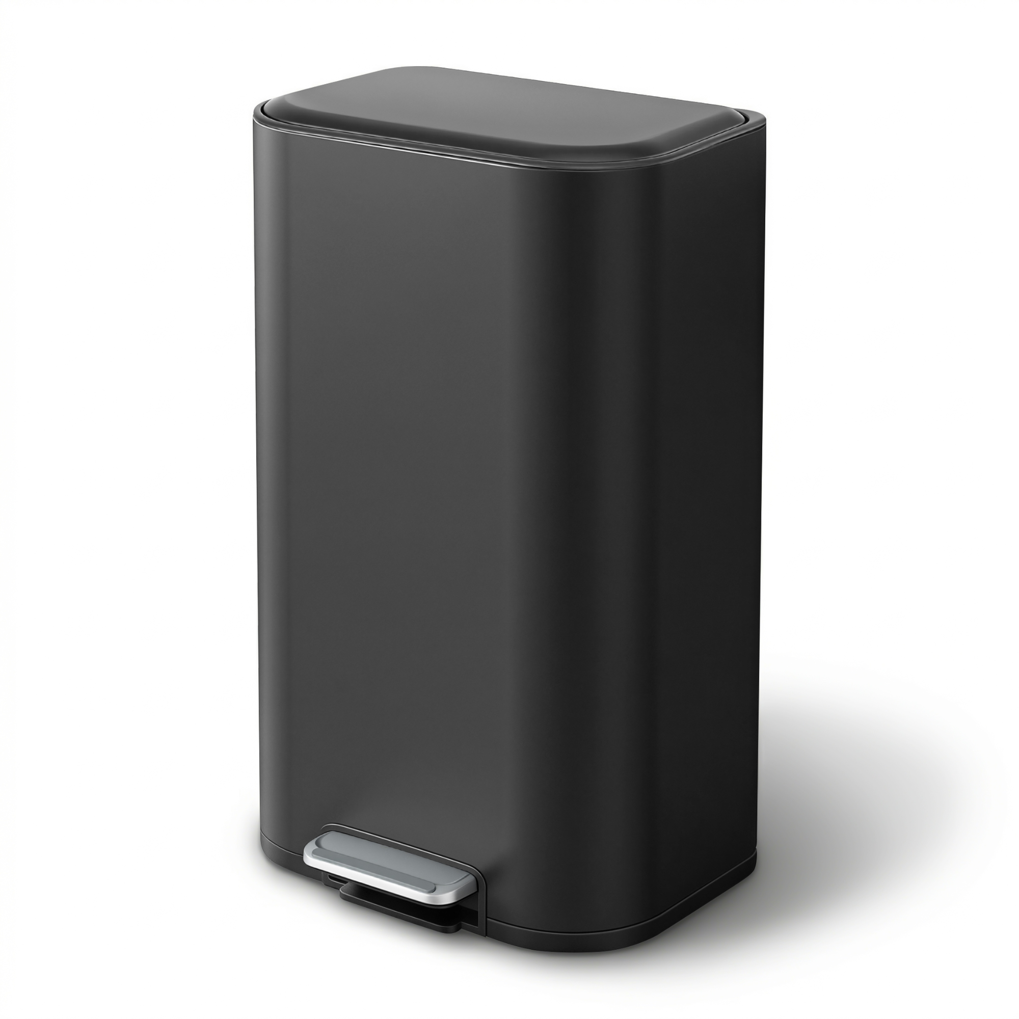 Cefito Kitchen Trash Can 40L Pedal Bins Rubbish Bin Steel with Soft Close Lid, Removable Inner Bucket, Rectangular Garbage Can Recycling Bin, Black - Image 1