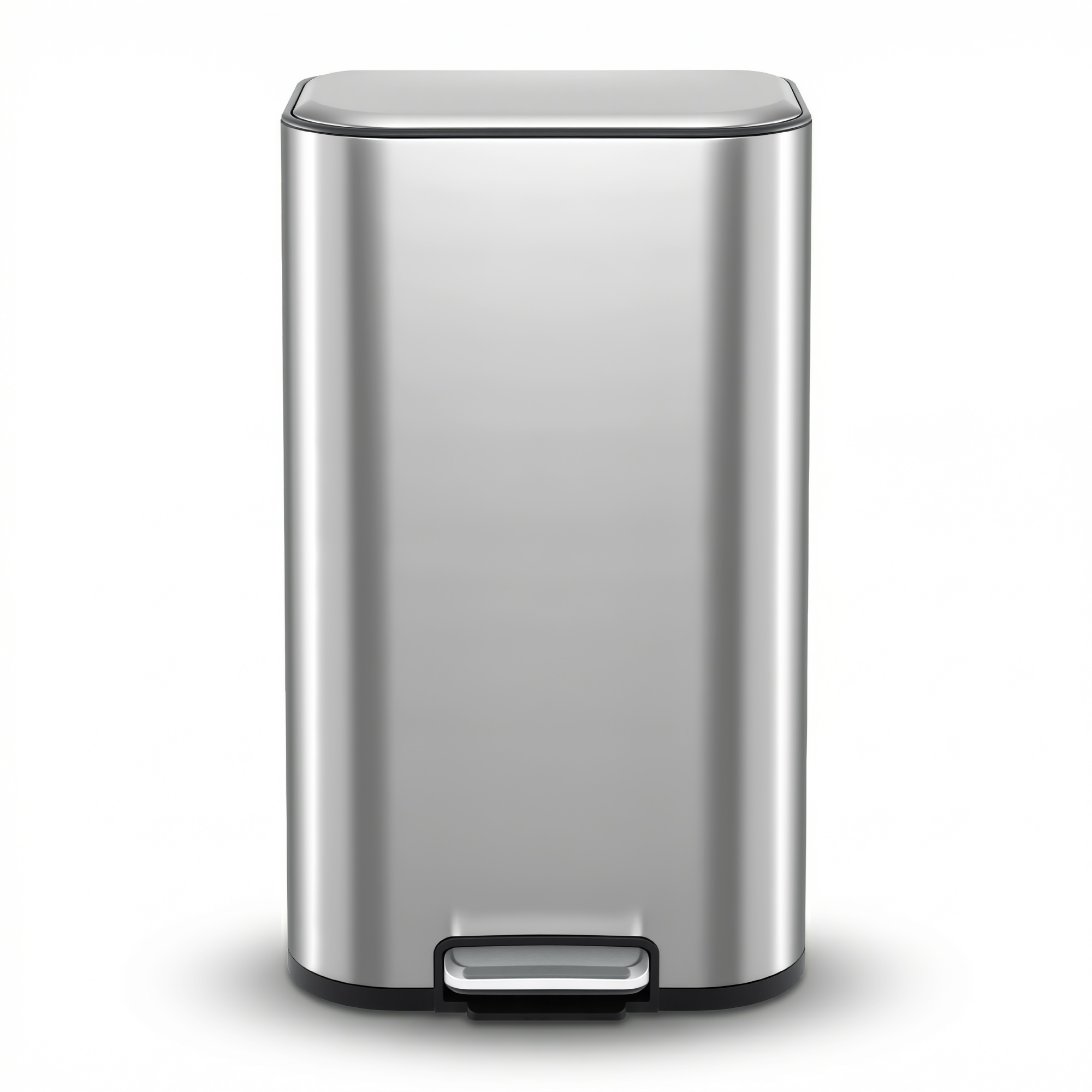 Cefito Kitchen Trash Can 40L Pedal Bins Rubbish Bin Steel with Soft Close Lid, Removable Inner Bucket, Rectangular Garbage Can Recycling Bin, Silver - Image 3