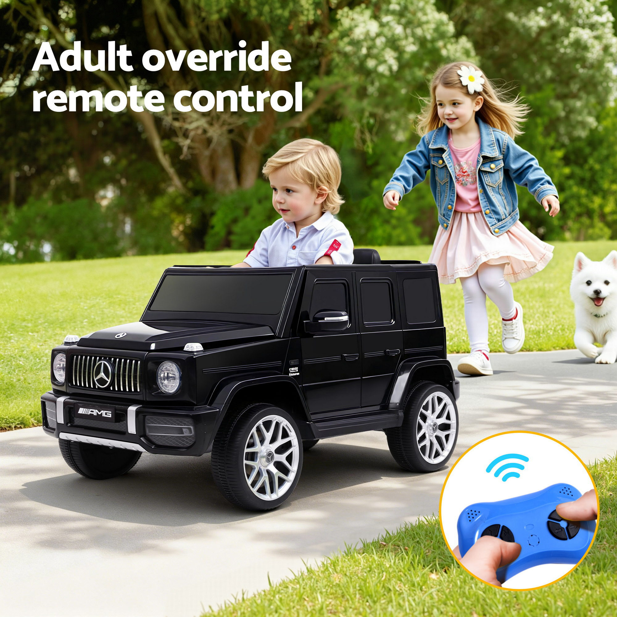 Kids Electric Ride On Car Mercedes-Benz Licensed AMG G63 Toy Cars 12V Black - Image 7