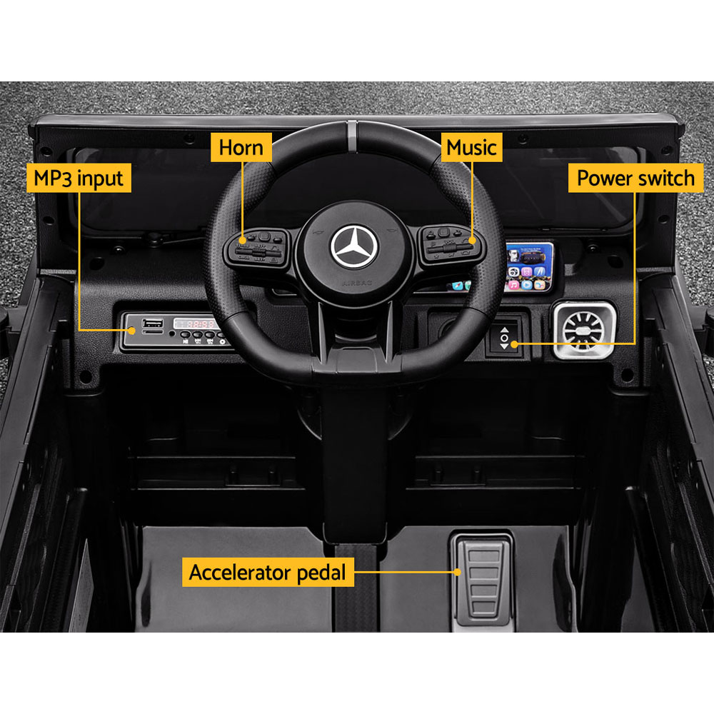 Kids Electric Ride On Car Mercedes-Benz Licensed AMG G63 Toy Cars Remote Black - Image 6