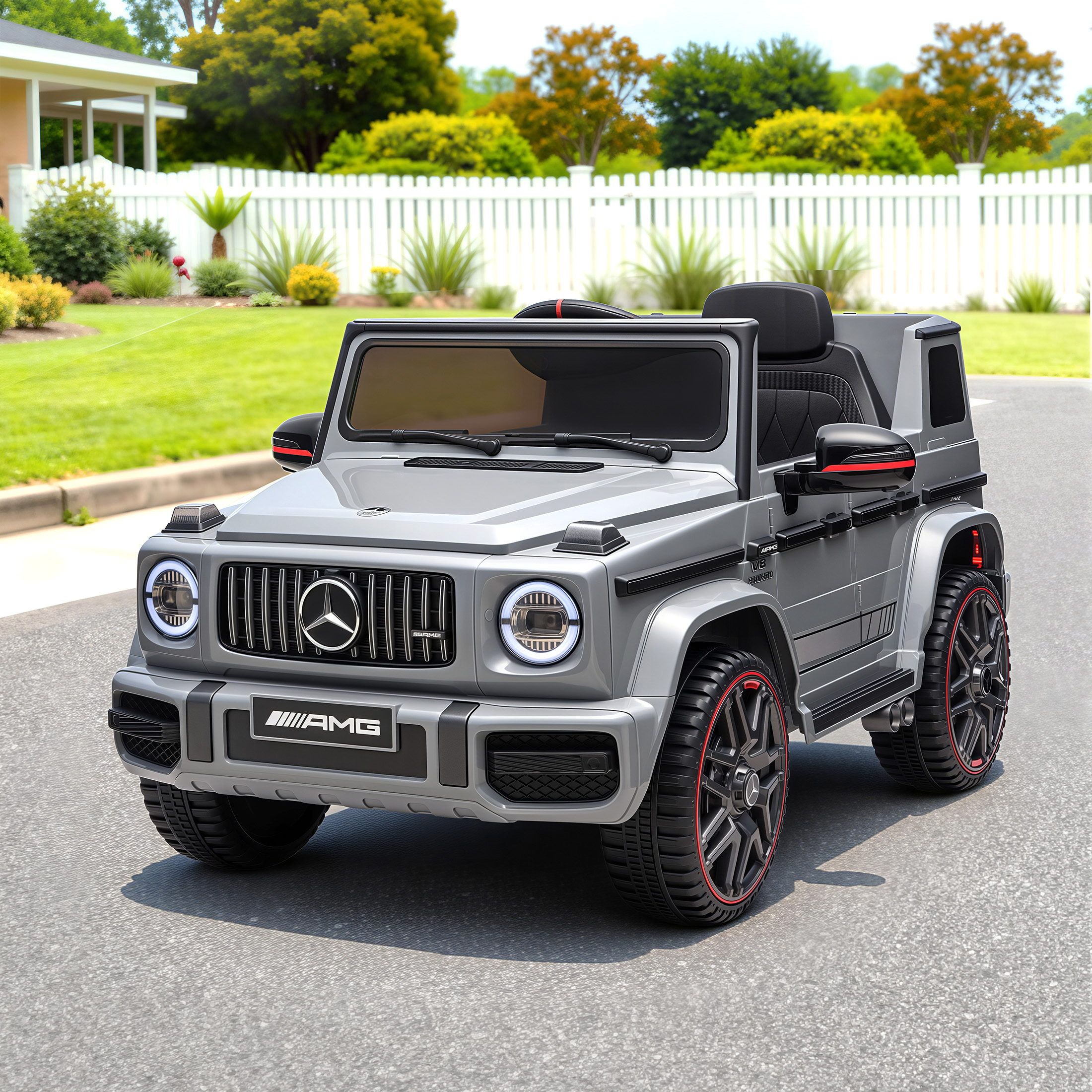 Kids Electric Ride On Car G63 Toy Cars Remote Control Grey - Image 1