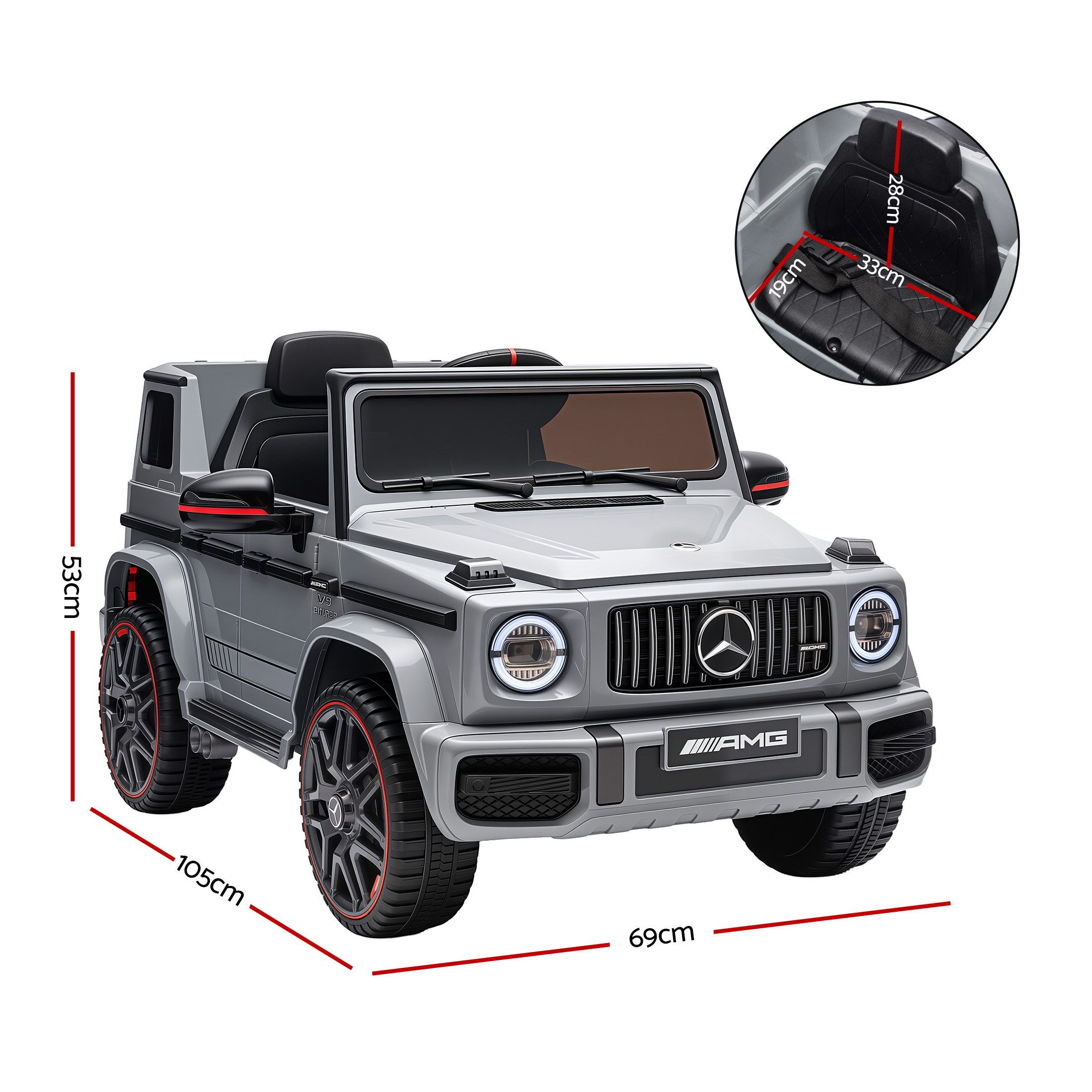 Kids Electric Ride On Car G63 Toy Cars Remote Control Grey - Image 2