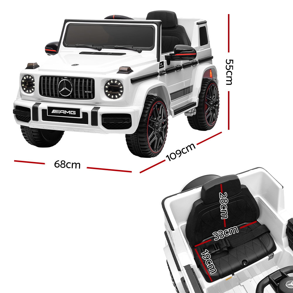 Kids Electric Ride On Car Mercedes-Benz Licensed AMG G63 Toy Cars Remote White - Image 2