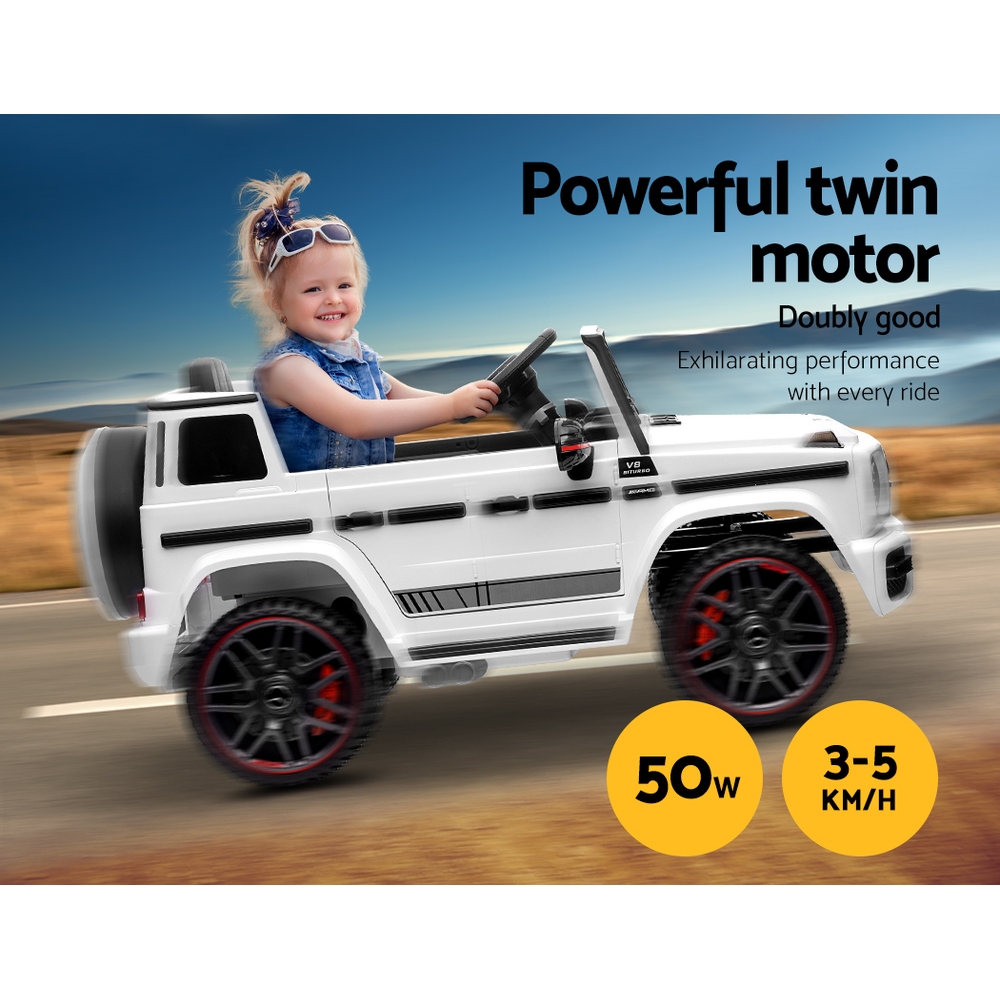 Kids Electric Ride On Car Mercedes-Benz Licensed AMG G63 Toy Cars Remote White - Image 4