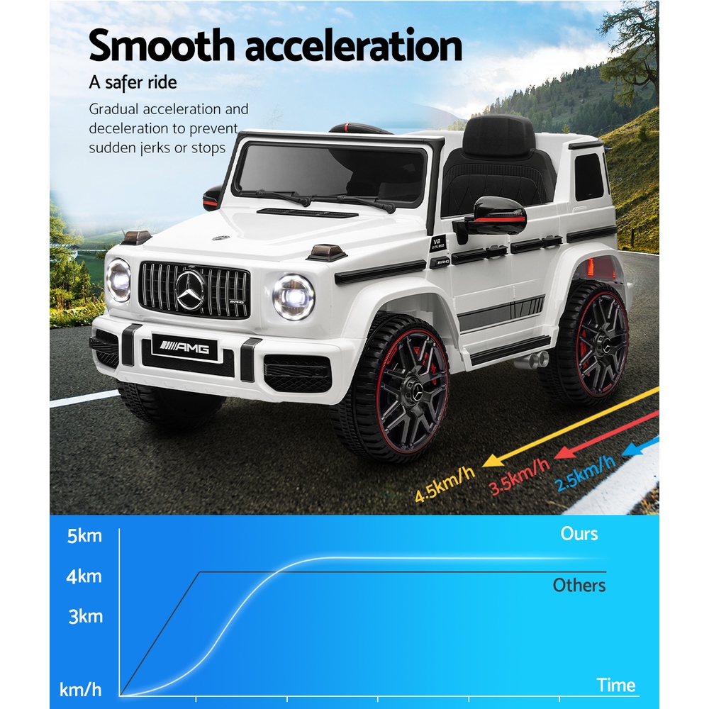 Kids Electric Ride On Car Mercedes-Benz Licensed AMG G63 Toy Cars Remote White - Image 5