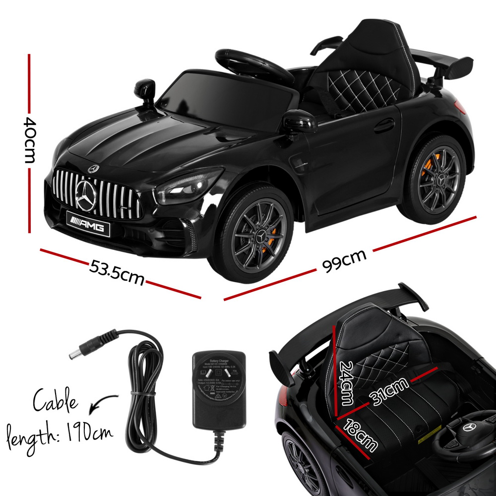 Kids Electric Ride On Car Mercedes-Benz AMG GTR Licensed Toy Cars Remote Black - Image 2