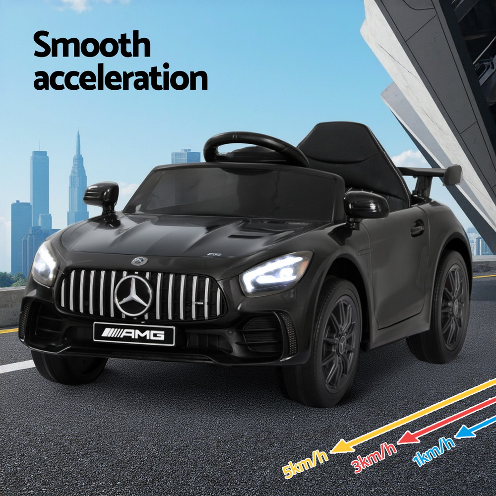Kids Electric Ride On Car Mercedes-Benz AMG GTR Licensed Toy Cars Remote Black - Image 4