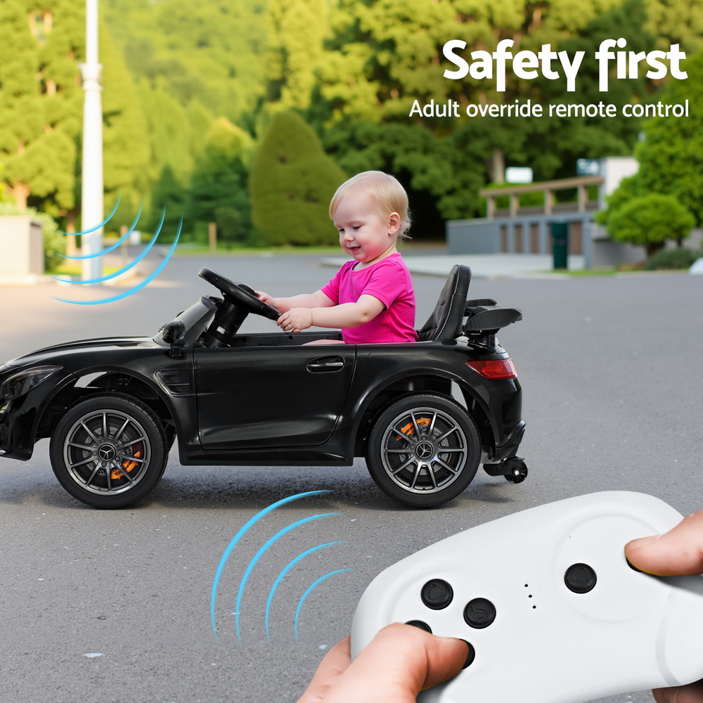 Kids Electric Ride On Car Mercedes-Benz AMG GTR Licensed Toy Cars Remote Black - Image 6