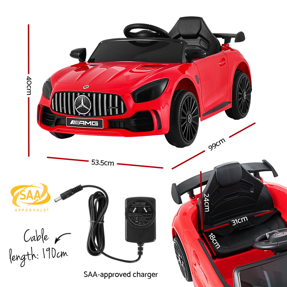 Kids Electric Ride On Car Mercedes-Benz AMG GTR Licensed Toy Cars Remote Red - Image 2