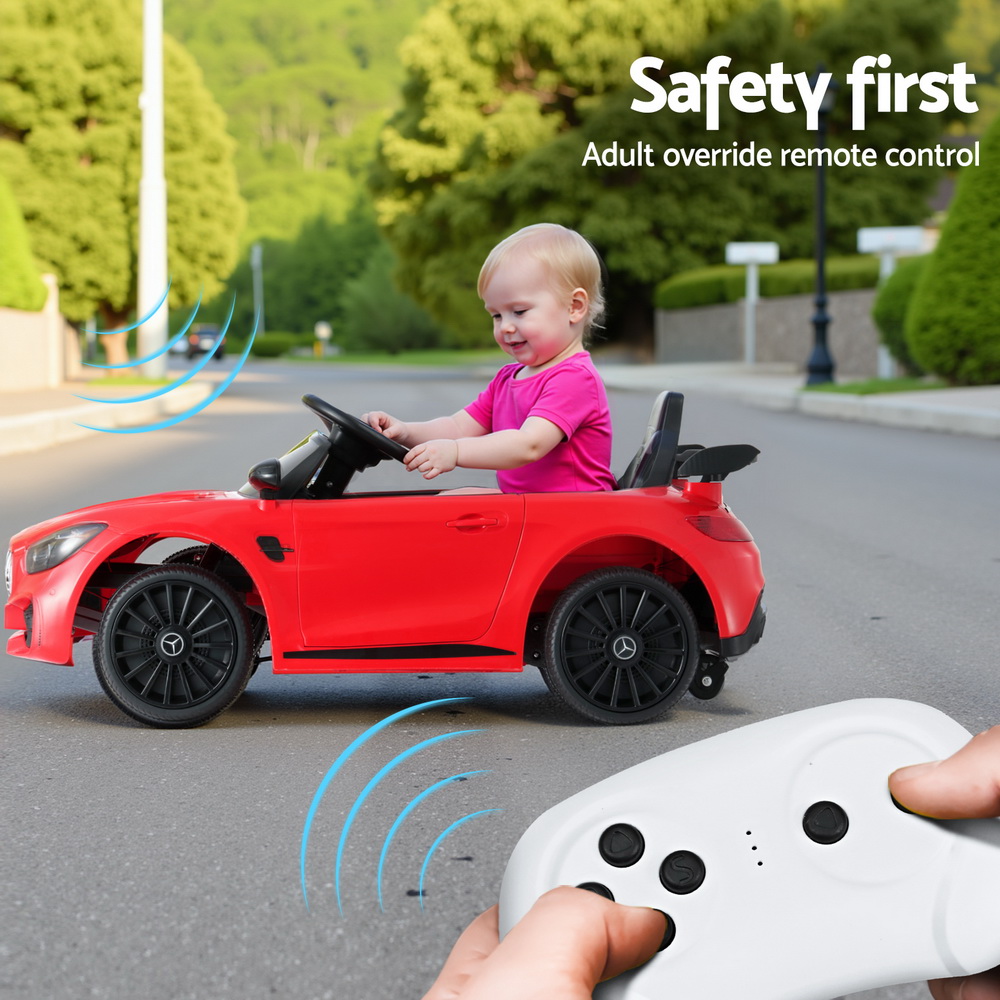 Kids Electric Ride On Car Mercedes-Benz AMG GTR Licensed Toy Cars Remote Red - Image 6