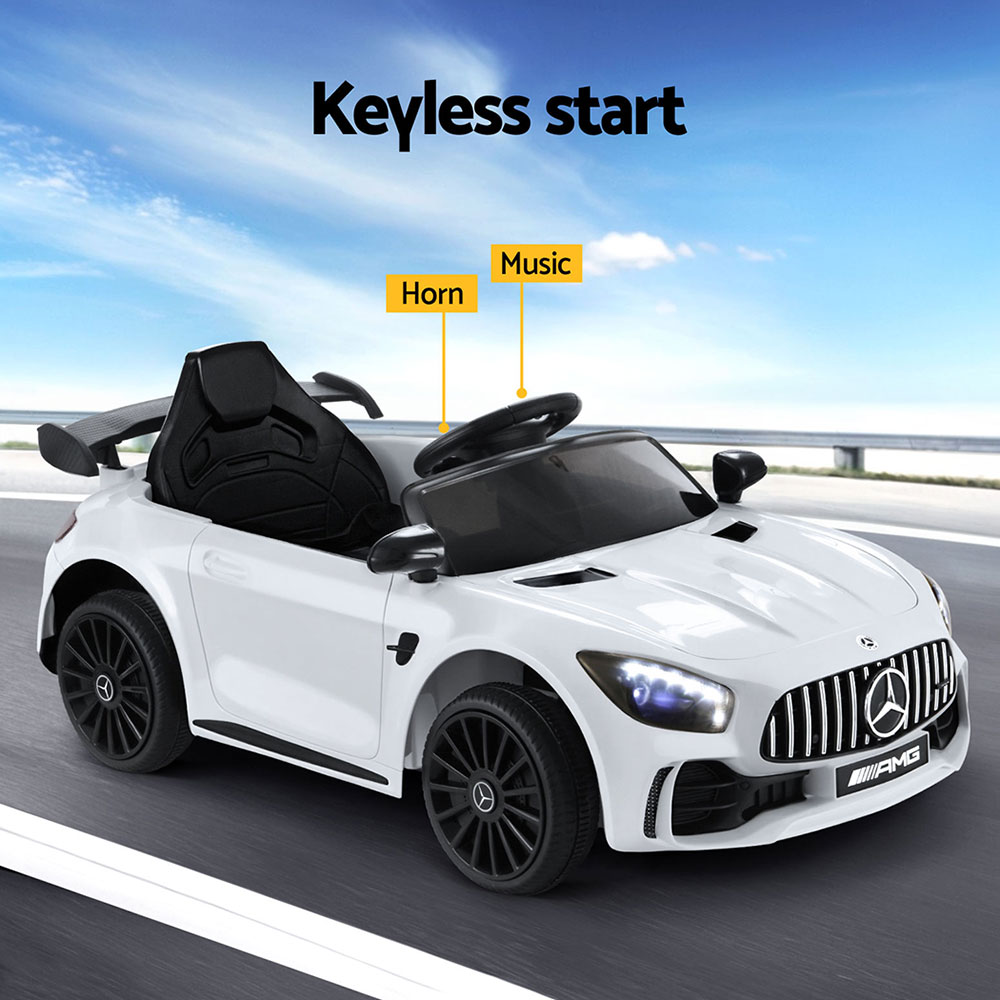 Kids Electric Ride On Car Mercedes-Benz AMG GTR Licensed Toy Cars Remote White - Image 5