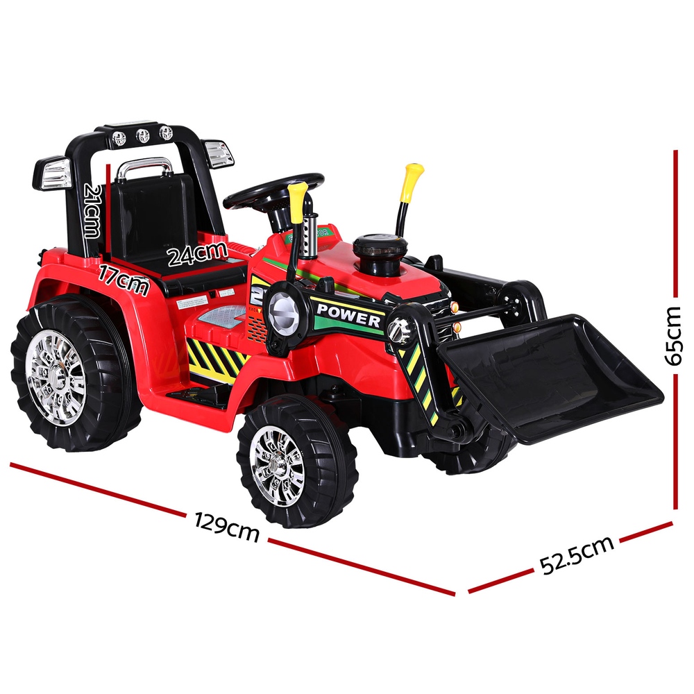 Rigo Kids Electric Ride On Car Bulldozer Digger Loader Remote 6V Red - Image 2