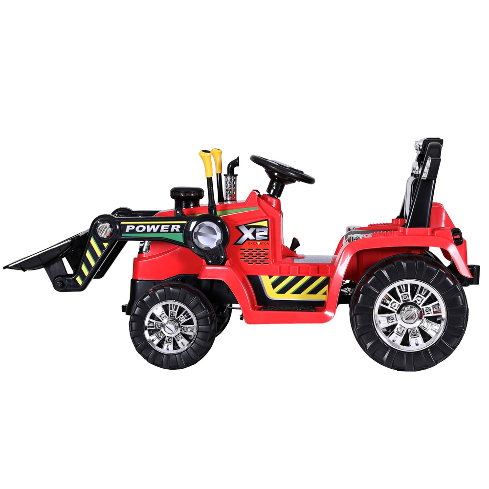 Rigo Kids Electric Ride On Car Bulldozer Digger Loader Remote 6V Red - Image 3