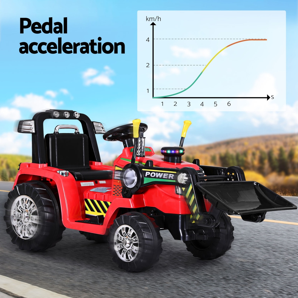 Rigo Kids Electric Ride On Car Bulldozer Digger Loader Remote 6V Red - Image 6